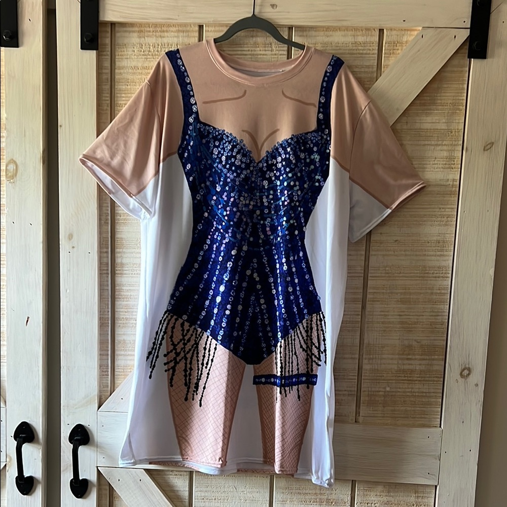 Taylor Swift Eras Tour Sequin Graphic Dress with Fringe Design